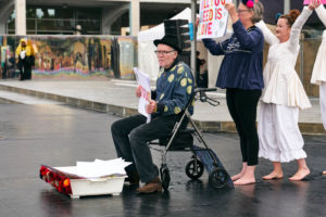 Paul's performance the original spinners bristol, clowning for dementia, Dance for Parkinson's.