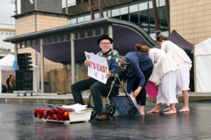 Paul's performance the original spinners bristol, clowning for dementia, Dance for Parkinson's.