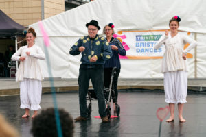 Paul's performance the original spinners bristol, clowning for dementia, Dance for Parkinson's.