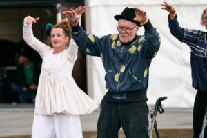 Paul's performance the original spinners bristol, clowning for dementia, Dance for Parkinson's.