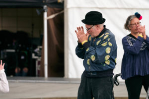 Paul's performance the original spinners bristol, clowning for dementia, Dance for Parkinson's.