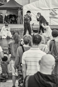 Paul's performance the original spinners bristol, clowning for dementia, Dance for Parkinson's.